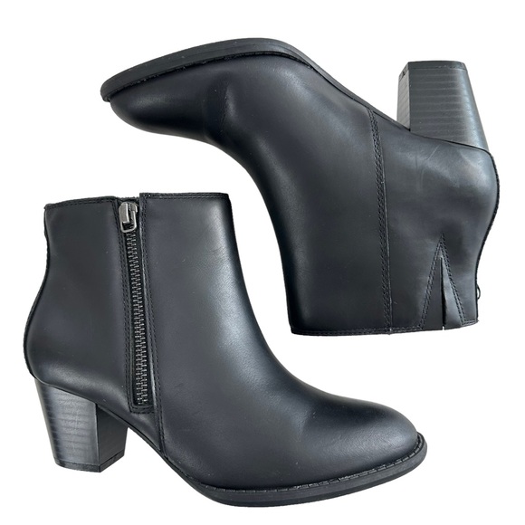 Vionic Madeline Black Leather Block Heel Ankle Booties Women’s Size Size 5 - Picture 5 of 16